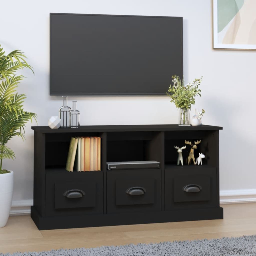 vidaXL Tv-meubel 100x35x50 cm bewerkt hout zwart