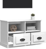 VidaXL Tv-meubel 80x35x50 cm bewerkt hout hoogglans wit