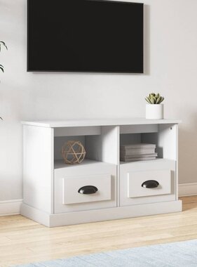 vidaXL Tv-meubel 80x35x50 cm bewerkt hout wit