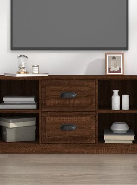 vidaXL Tv-meubel 99,5x35,5x48 cm bewerkt hout bruineikenkleurig