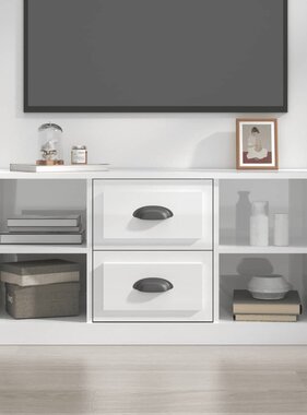 vidaXL Tv-meubel 99,5x35,5x48 cm bewerkt hout hoogglans wit