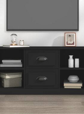 vidaXL Tv-meubel 99,5x35,5x48 cm bewerkt hout zwart