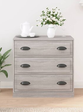VidaXL Dressoir 70x35,5x67,5 cm bewerkt hout grijs sonoma eikenkleurig