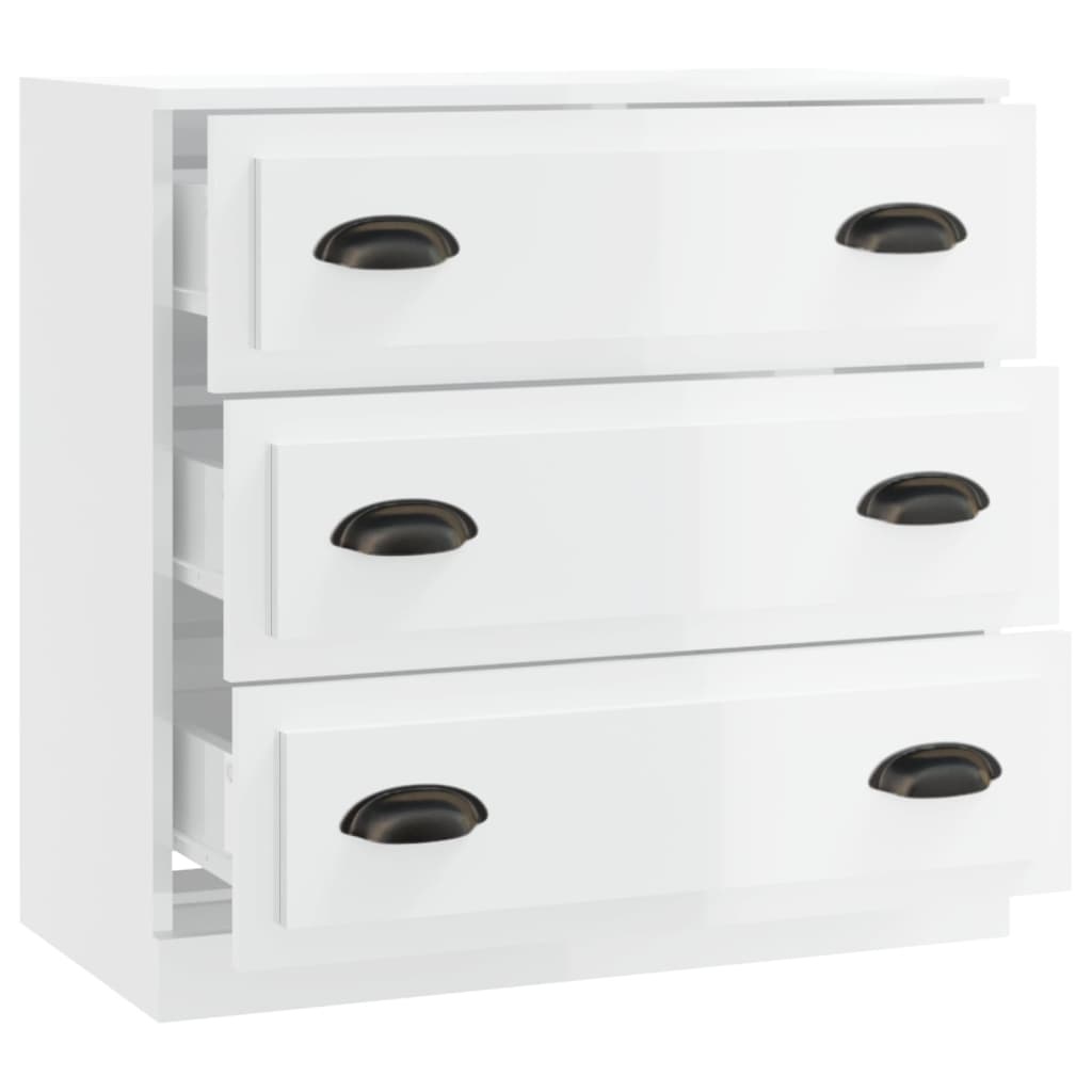 VidaXL Dressoir 70x35x67,5 cm bewerkt hout hoogglans wit