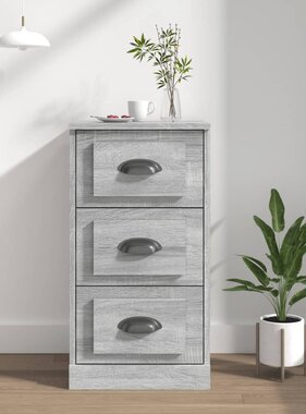 VidaXL Dressoir 36x35,5x67,5 cm bewerkt hout grijs sonoma eikenkleurig