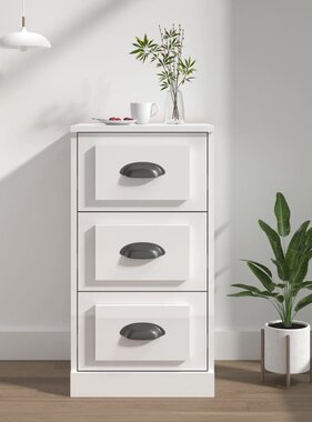 VidaXL Dressoir 36x35,5x67,5 cm bewerkt hout hoogglans wit