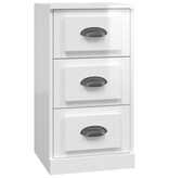 VidaXL Dressoir 36x35,5x67,5 cm bewerkt hout hoogglans wit