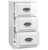 VidaXL Dressoir 36x35,5x67,5 cm bewerkt hout hoogglans wit