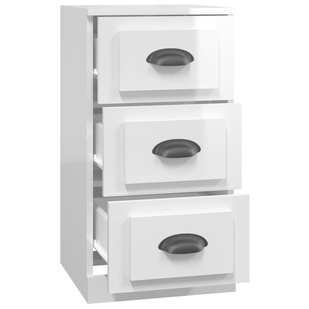 VidaXL Dressoir 36x35,5x67,5 cm bewerkt hout hoogglans wit