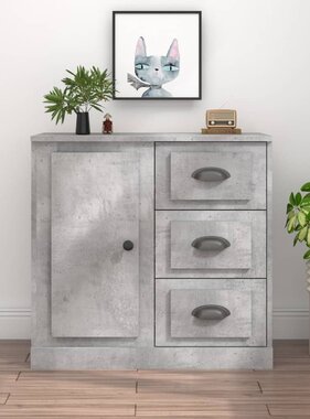 VidaXL Dressoir 70x35,5x67,5 cm bewerkt hout betongrijs