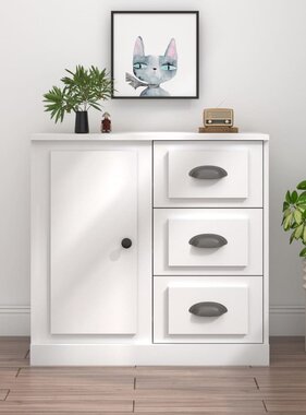 Dressoir 70x35,5x67,5 cm bewerkt hout wit