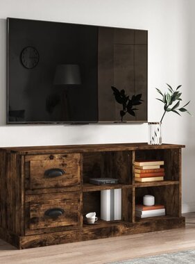 Tv-meubel 102x35,5x47,5 cm bewerkt hout gerookt eikenkleurig