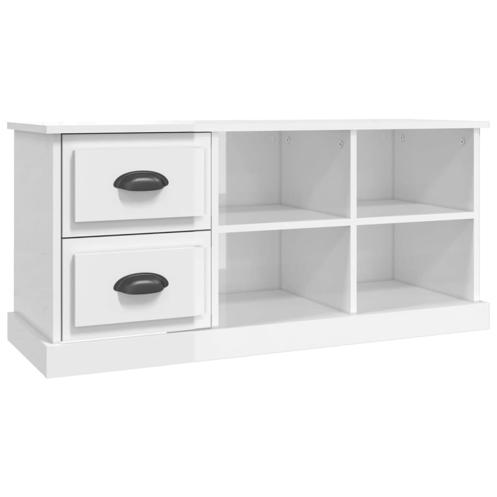 VidaXL Tv-meubel 102x35,5x47,5 cm bewerkt hout hoogglans wit