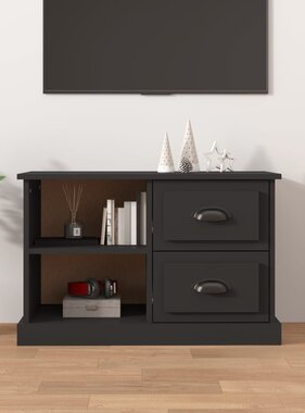 vidaXL Tv-meubel 73x35,5x47,5 cm bewerkt hout zwart