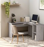 VidaXL Hoekbureau 120x140x75 cm bewerkt hout grijs sonoma eikenkleurig