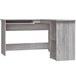 VidaXL Hoekbureau 120x140x75 cm bewerkt hout grijs sonoma eikenkleurig