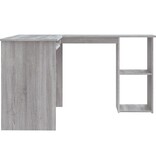 VidaXL Hoekbureau 120x140x75 cm bewerkt hout grijs sonoma eikenkleurig