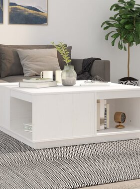 VidaXL Salontafel 100x101x40,5 cm massief grenenhout wit