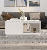 VidaXL Salontafel 100x101x40,5 cm massief grenenhout wit