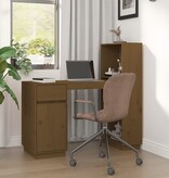 VidaXL Bureau 110x53x117 cm massief grenenhout honingbruin