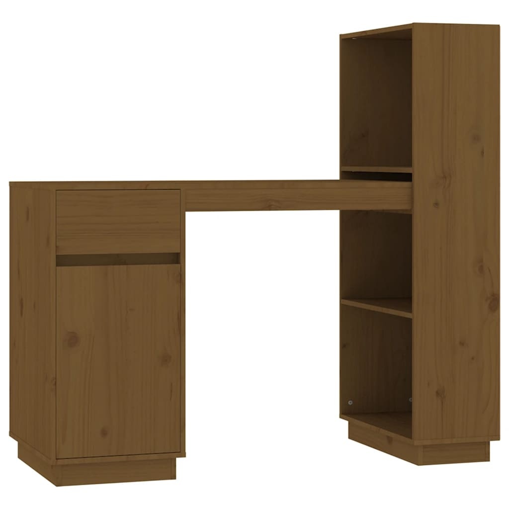 VidaXL Bureau 110x53x117 cm massief grenenhout honingbruin