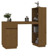 VidaXL Bureau 110x53x117 cm massief grenenhout honingbruin