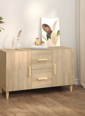 VidaXL Dressoir 100x36x60 cm bewerkt hout sonoma eikenkleurig