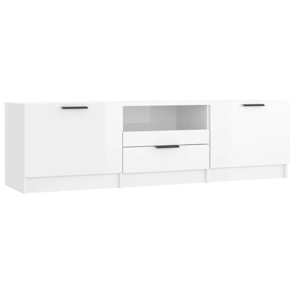 vidaXL Tv-meubel 140x35x40 cm bewerkt hout hoogglans wit