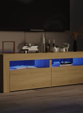 vidaXL Tv-meubel met LED-verlichting 120x35x40cm sonoma eikenkleurig