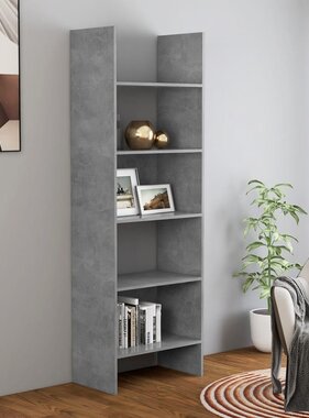 VidaXL Boekenkast 60x35x180 cm spaanplaat betongrijs
