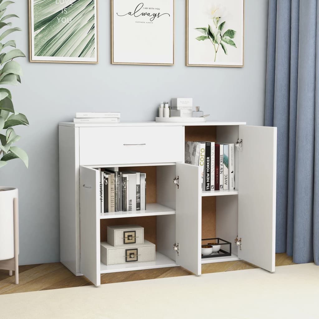 VidaXL Dressoir 88x30x70 cm bewerkt hout wit