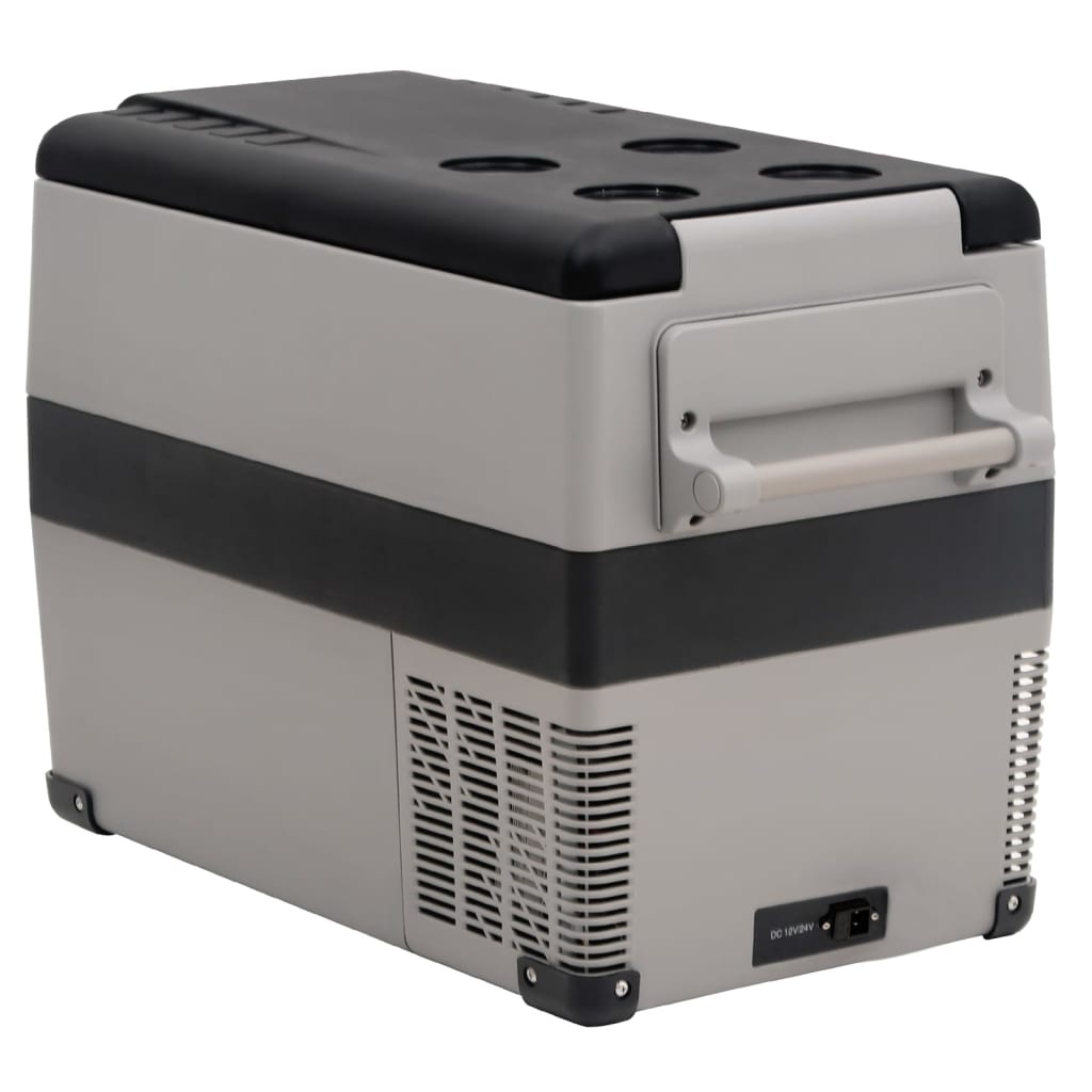 VidaXL Koelbox met handvat 55 L PP & PE zwart en grijs