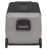 vidaXL Koelbox met wielen en handvat 60 L polypropeen zwart en grijs