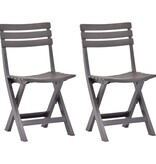 VidaXL Tuinstoelen inklapbaar 2 st kunststof mokka