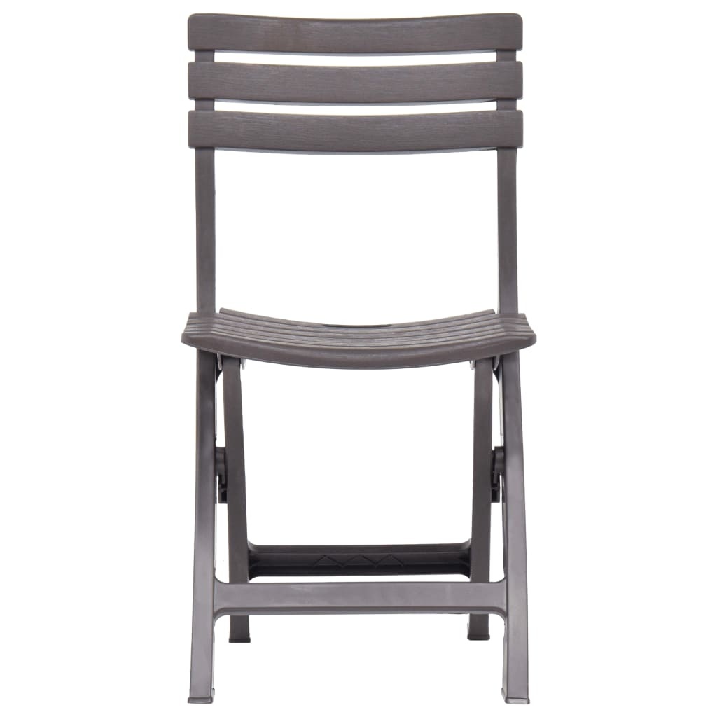 VidaXL Tuinstoelen inklapbaar 2 st kunststof mokka