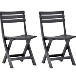 VidaXL Tuinstoelen inklapbaar 2 st kunststof antraciet