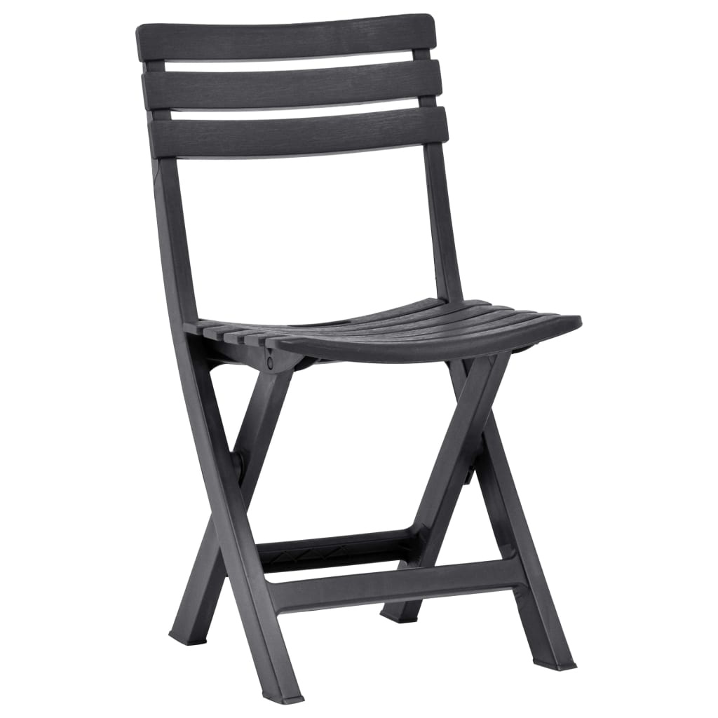 VidaXL Tuinstoelen inklapbaar 2 st kunststof antraciet
