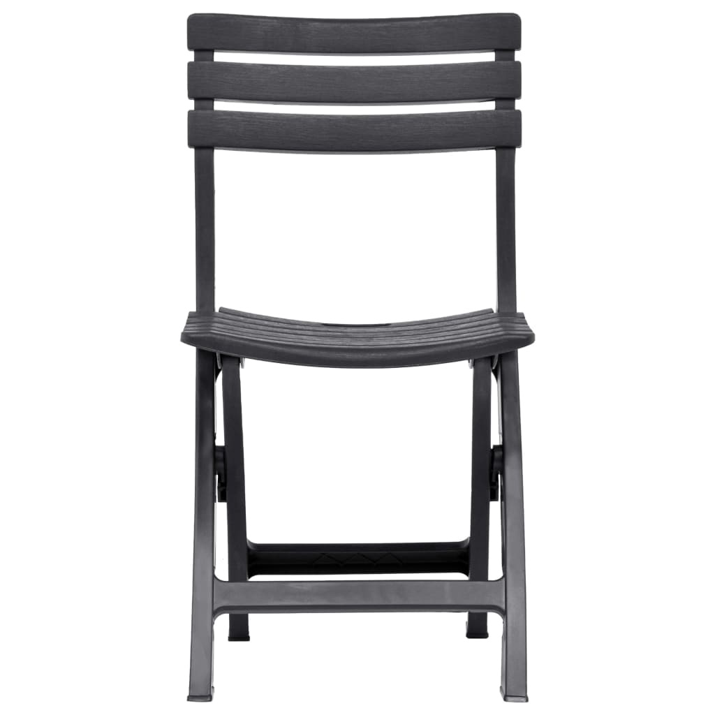 VidaXL Tuinstoelen inklapbaar 2 st kunststof antraciet