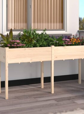 vidaXL Plantenbak met voering 161x45x76 cm massief vurenhout