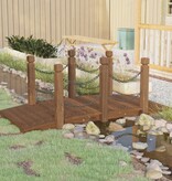 vidaXL Tuinbrug met kettingrails 150x67x56 cm massief vurenhout