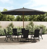 vidaXL Parasol met houten paal 400x273 cm antracietkleurig