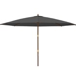 vidaXL Parasol met houten paal 400x273 cm antracietkleurig