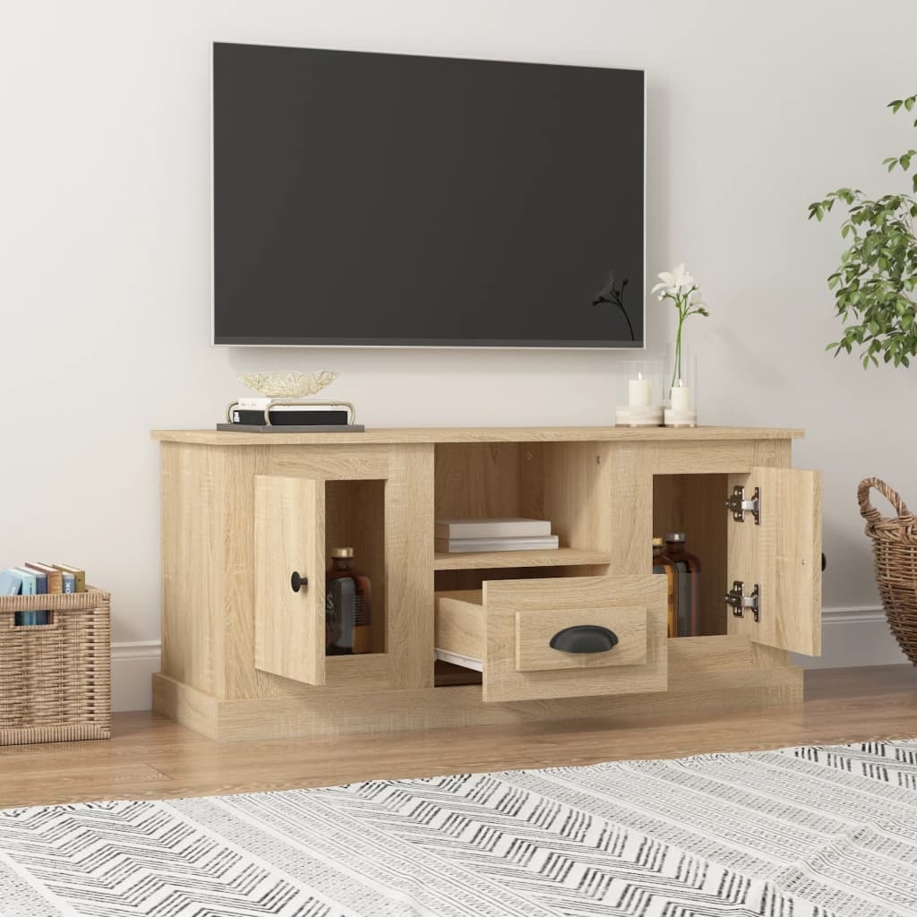 vidaXL Tv-meubel 100x35,5x45 cm bewerkt hout sonoma eikenkleurig