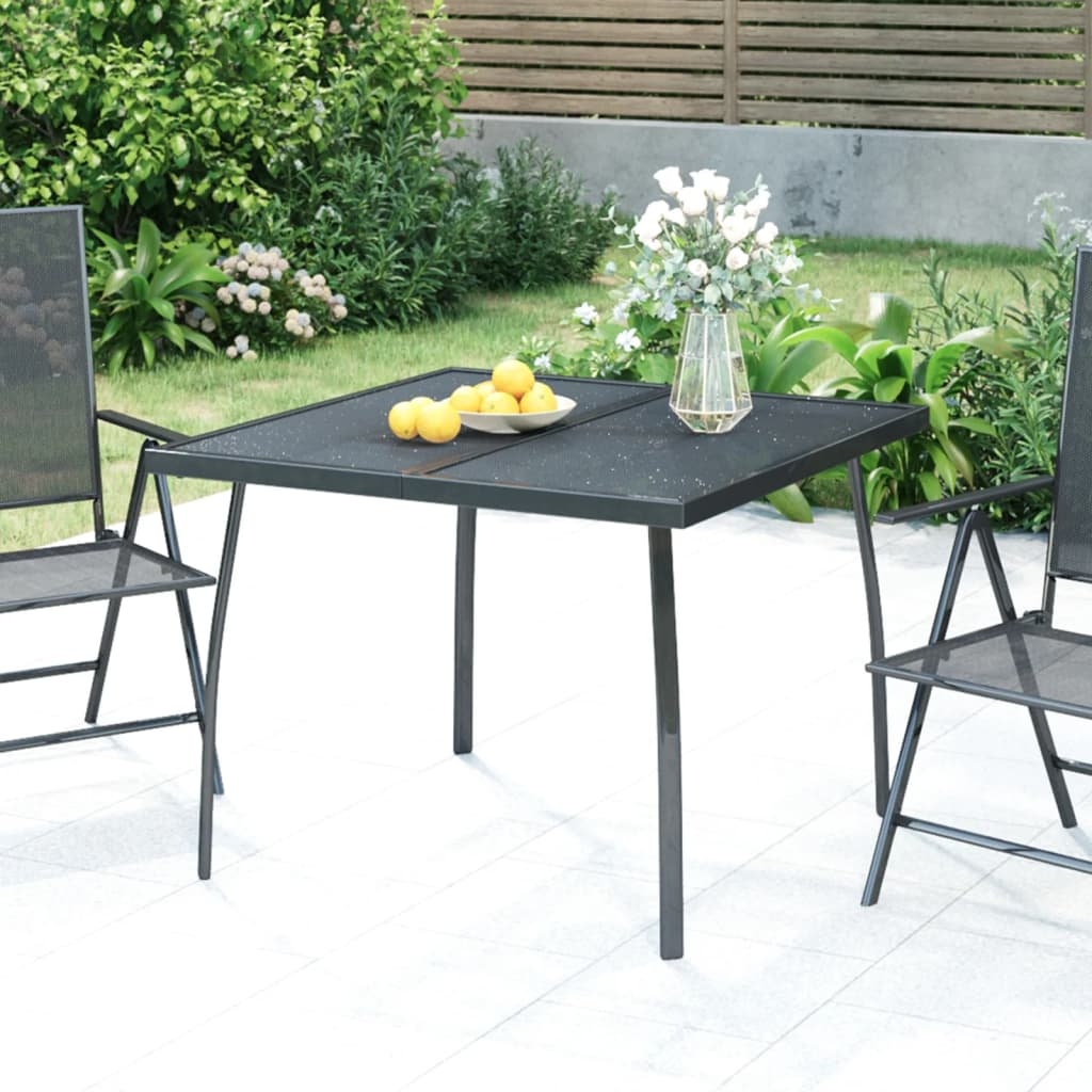 vidaXL Tuintafel 100x100x72 cm staalgaas antracietkleurig