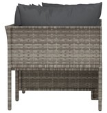 vidaXL 4-delige Loungeset met kussens poly rattan grijs