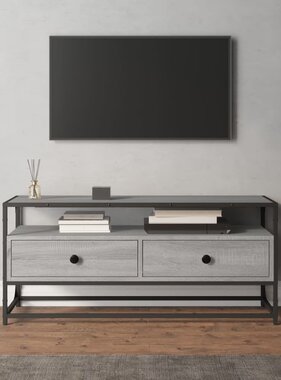 vidaXL Tv-meubel 100x35x45 cm bewerkt hout grijs sonoma eikenkleurig