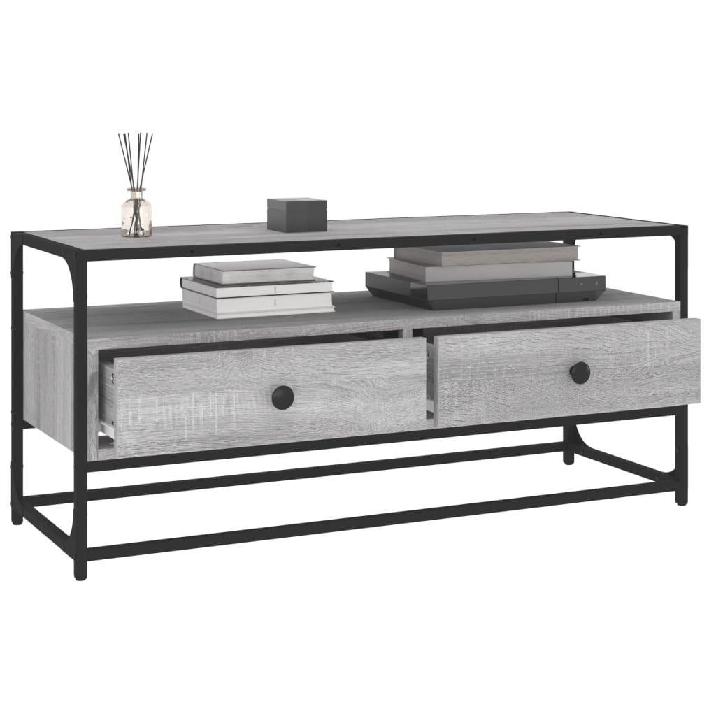 vidaXL Tv-meubel 100x35x45 cm bewerkt hout grijs sonoma eikenkleurig