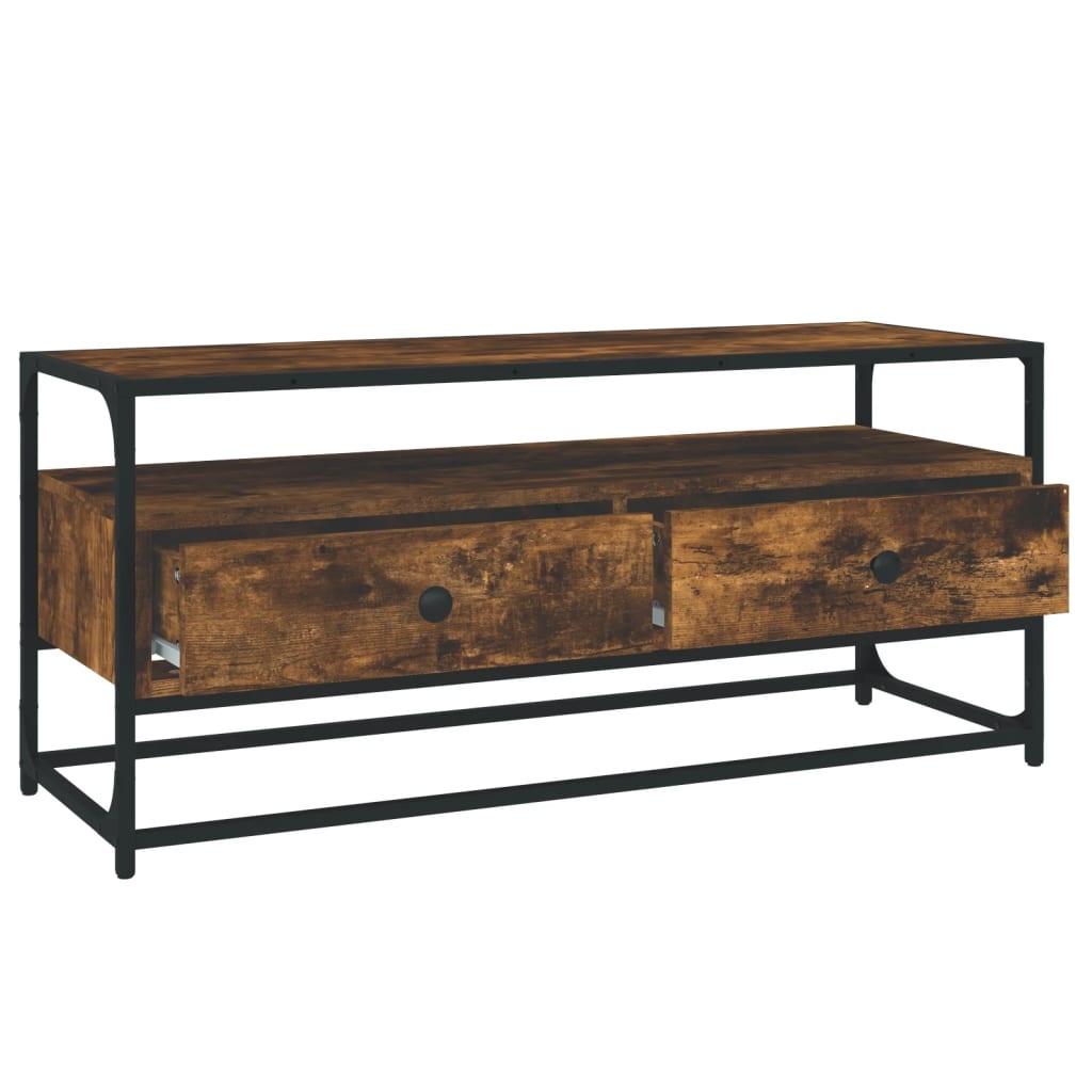 vidaXL Tv-meubel 100x35x45 cm bewerkt hout gerookt eikenkleurig