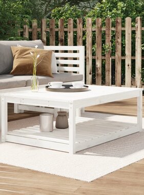 vidaXL Tuintafel 121x82,5x45 cm massief grenenhout wit