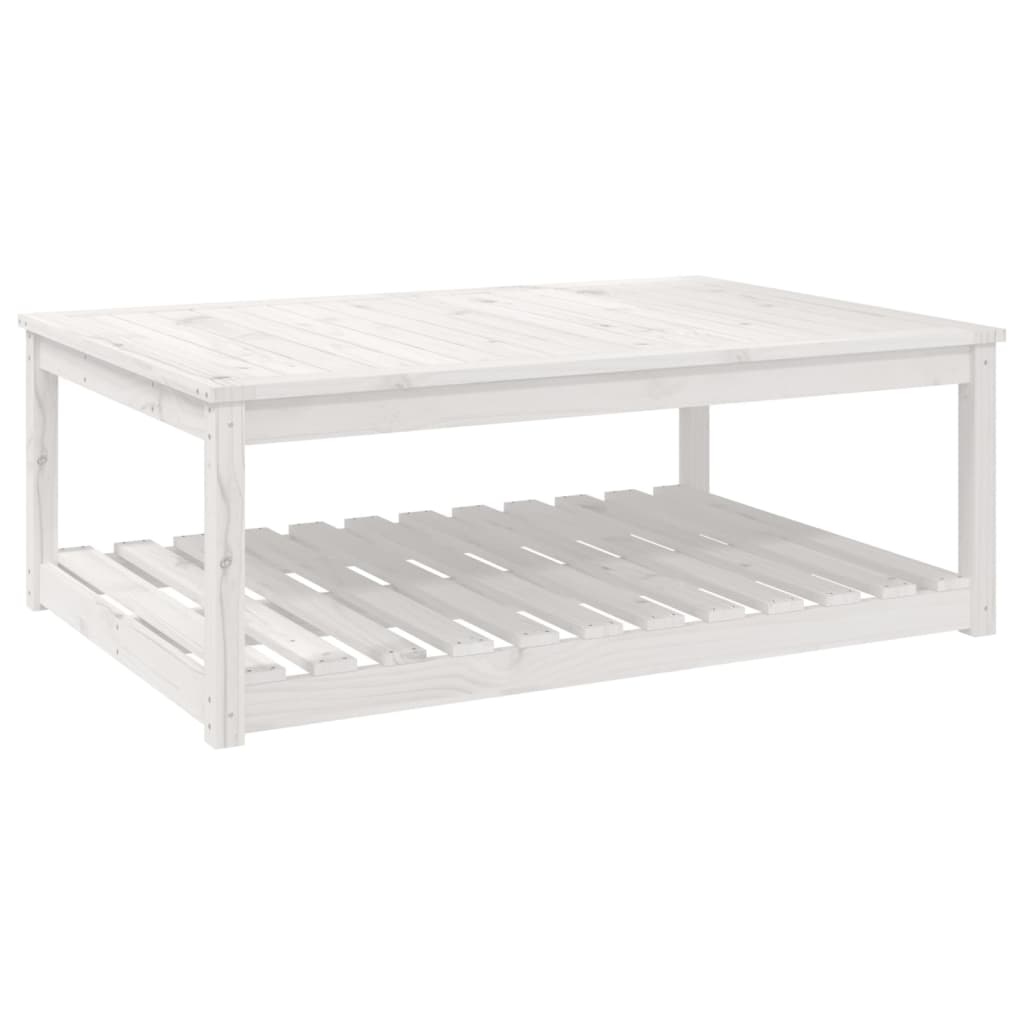 vidaXL Tuintafel 121x82,5x45 cm massief grenenhout wit